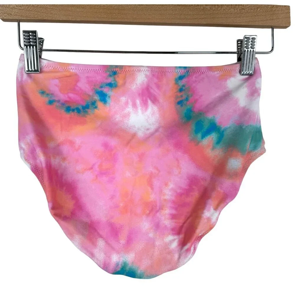 J.Crew tie dye pink core Girls' bow bikini‎ bottom 12